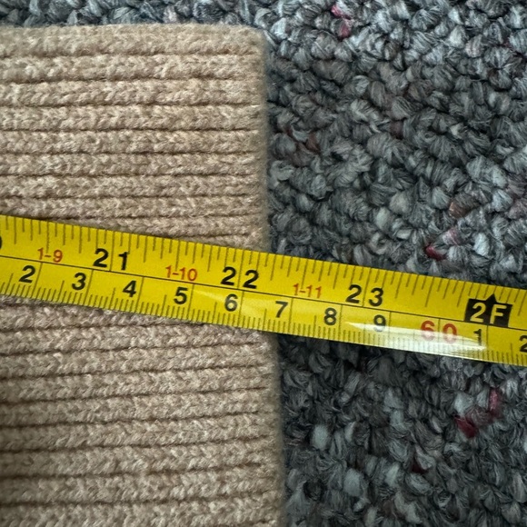 Madewell Tan Ribbed Crew Neck Cotton Wool Blend Baggy Sweater - Picture 6 of 9